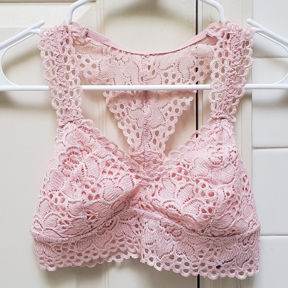 NWT Aerie Pink racerback lace bralette